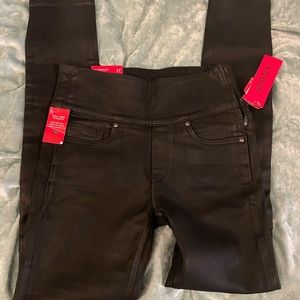 Spanx Alexia Black Waxed Skinny Denim Leggings  new with tags